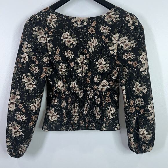 Abercrombie & Fitch floral corset style square neckline long sleeve boho… - Picture 3 of 7